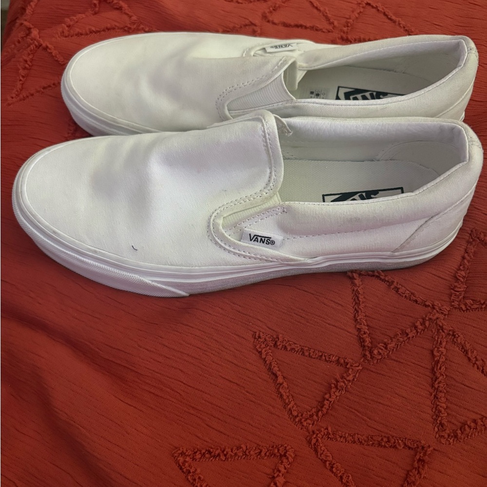 Vans Classic White Canvas Slip-Ons - Picture 2 of 3